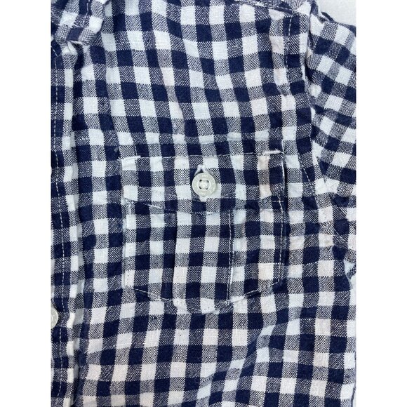 Janie And Jack Baby Boy Navy & White Gingham Button-Down Shirt Size 12-18 M - Picture 3 of 6